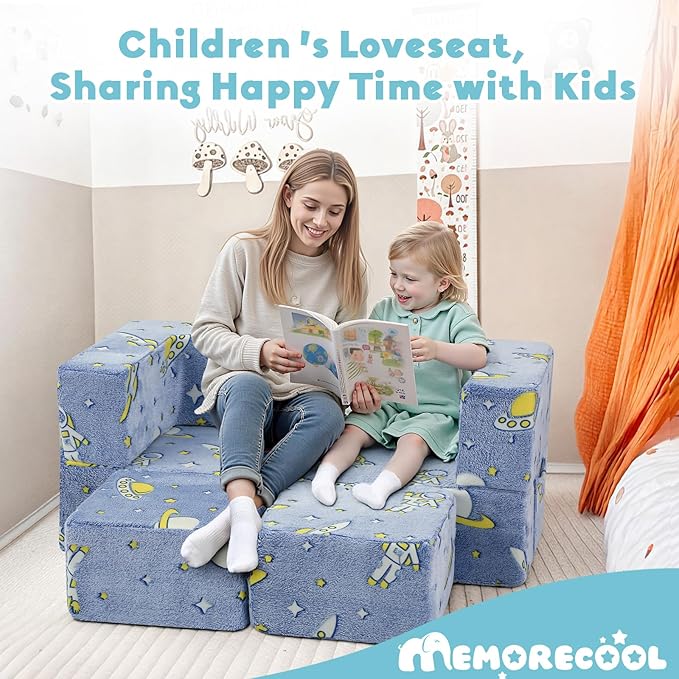 MeMoreCool Modular Kids Couch, Glow Play Toddler Couch - Image 5