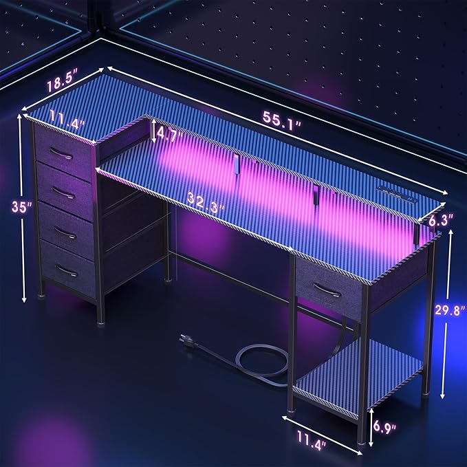 55 Inch Computer Gaming Desk - Image 3
