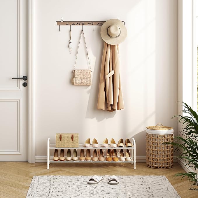 Hoctieon 2 Tier Shoe Rack for Closet, Durable Mesh Style Shoe Rack, Entryway - Image 2