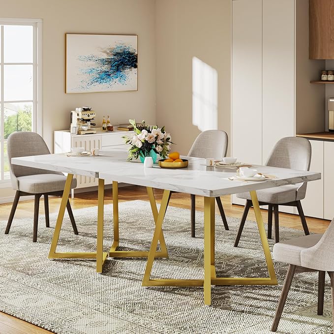 Tribesigns Square Dining Table for 2, 31.5" Modern Dinner Table - Image 5