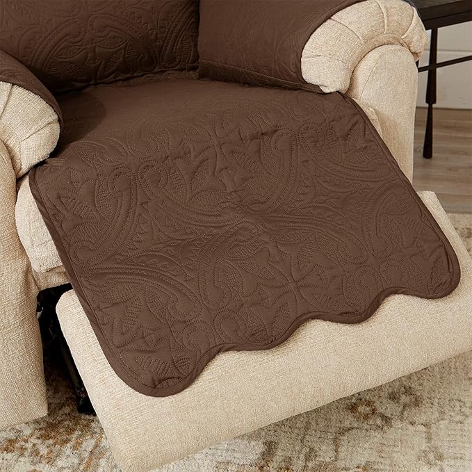 Great Bay Home Medallion Stitched Solid Furniture Protector Stain Resistant - Image 2