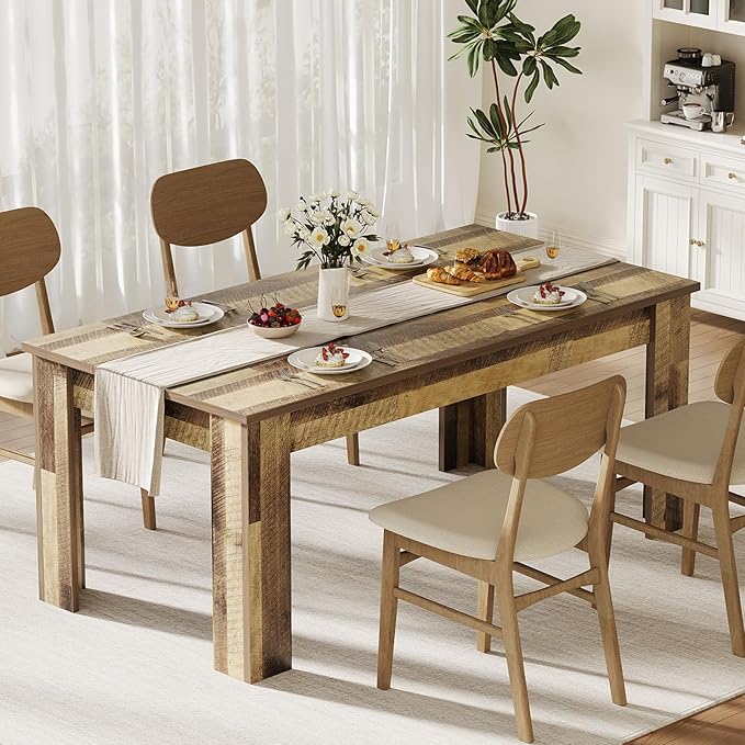 Dining Table for 4-6, Rectangular Dining Room Dinner Table - Image 2