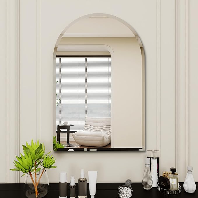 Arched Bathroom Mirror, 36X48 inch Arched Frameless Mirror, Arch Wall - Image 3