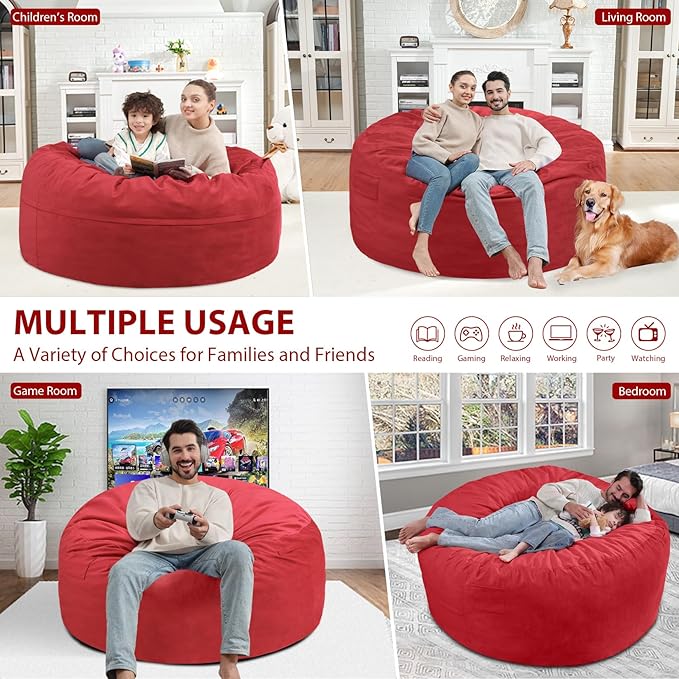 4FT Bean Bag Chair, Large Bean Bag Chairs - Image 4