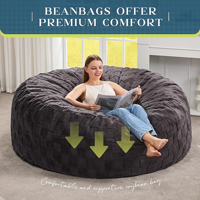 Hobestluk Bean Bag Chairs Beanbag Chair - Image 6