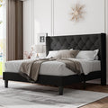 Feonase Queen Bed Frame with Upholstered Wingback Headboard, Platform Bed and by FEONASE