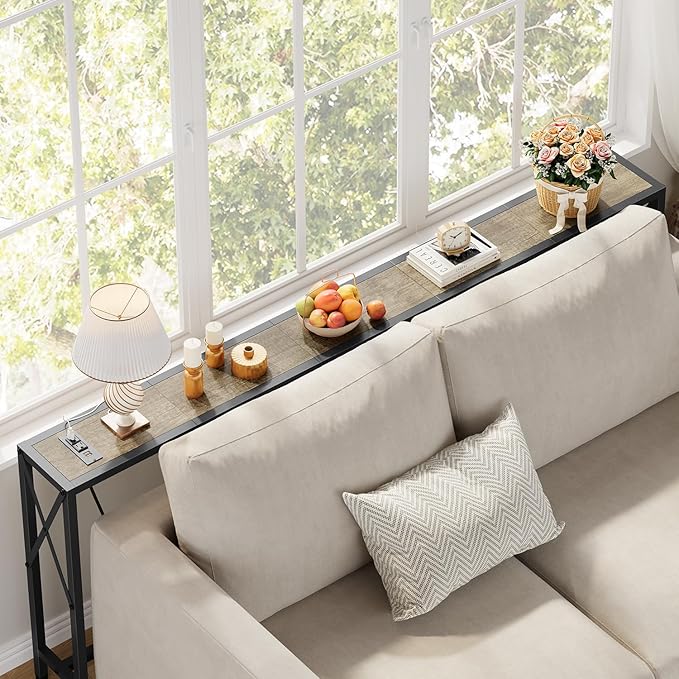 70" Sofa Tables Narrow Long, Behind Couch Table - Image 4