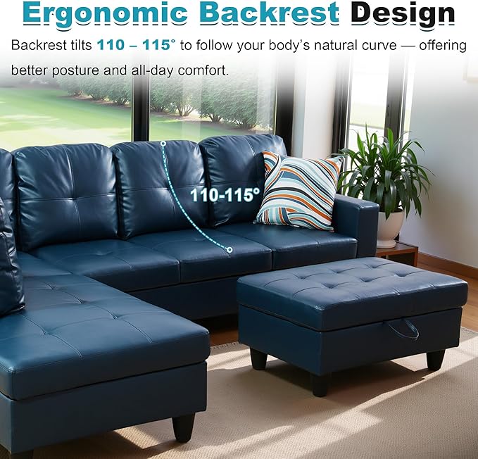103.5" Oversized Sectional Couch, L Shaped Couch - Image 6
