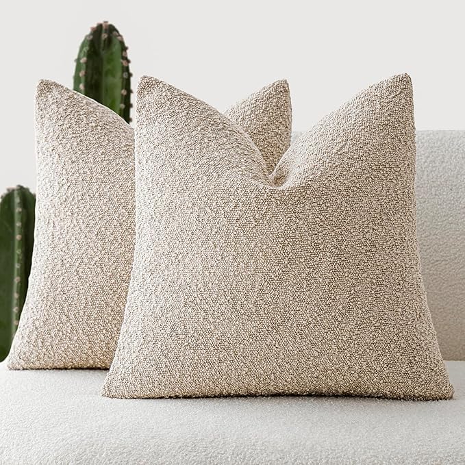Foindtower Pack of 2, 20 x 20 Inch, Decorative Textured Boucle Throw Pillow by Foindtower