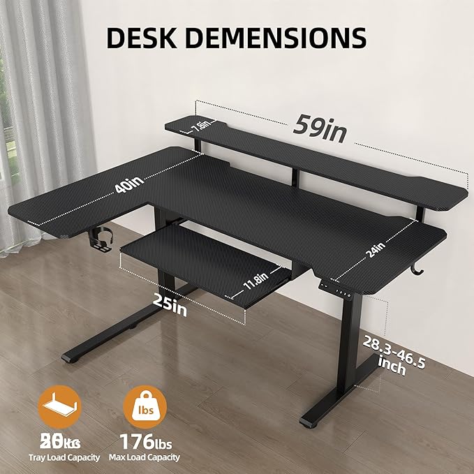 59 Inch L Shaped Standing Desk - Image 3