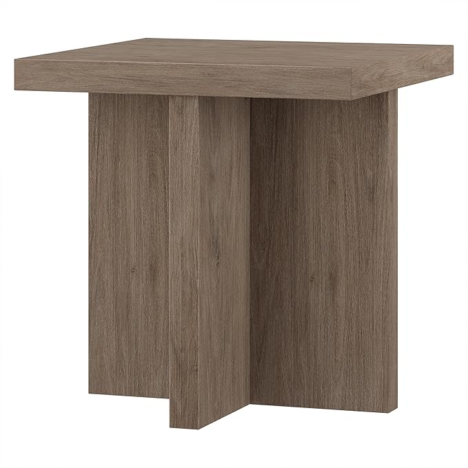 Henn&Hart 22" Wide Square Side Table in Weathered Gray, by HennHart
