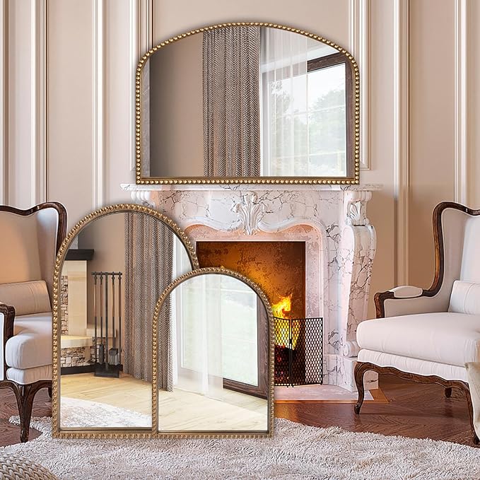 ironsmithn Gold Arched Mirror, Marlowe Decorative Accent Mirrors - Image 7