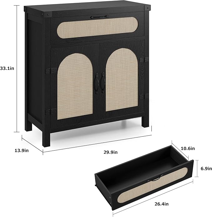 Garvee 29.9'' Small Rattan Buffet Cabinet - Image 2