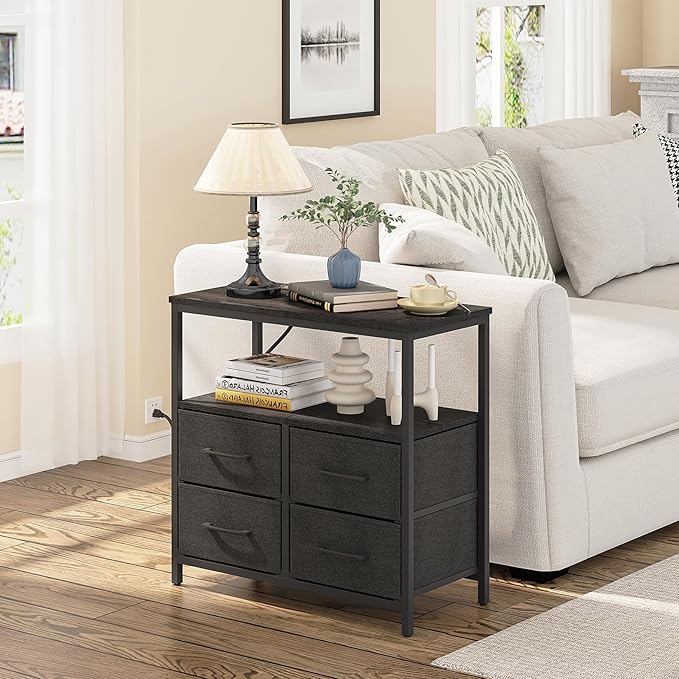 TUTOTAK Large Night Stand with Charging Station, Nightstand with USB and Type-C - Image 2