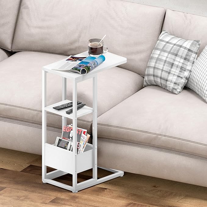 C Shaped End Table, Small Side Table - Image 9