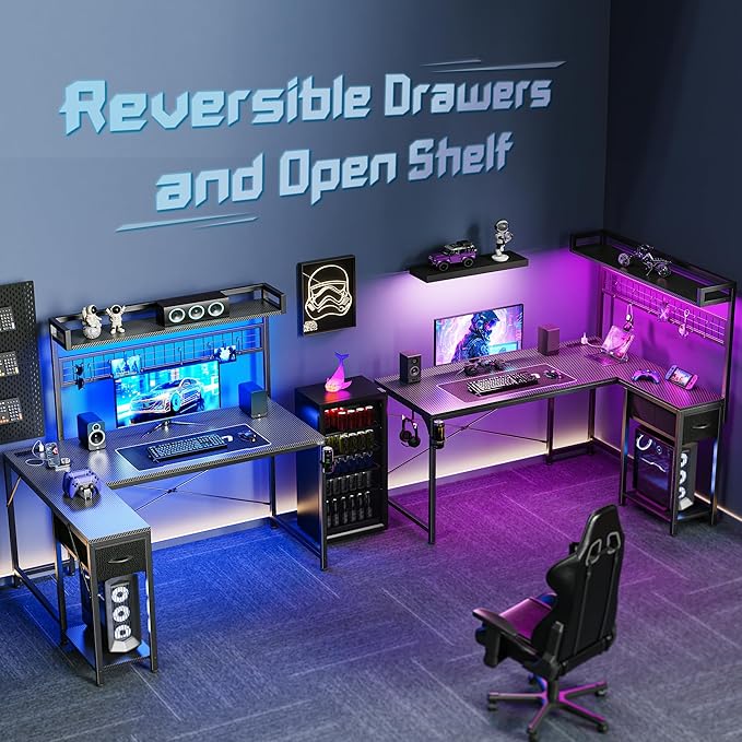 PRAISUN L Shaped Gaming Desk - Image 3