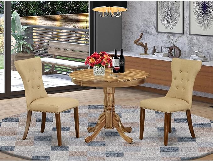 East West Furniture ANGA3-ANA-03 3 Piece Dining Table Set - Image 6