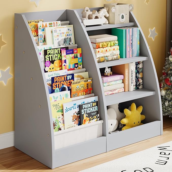 4 Tier Kids Bookshelf, 4 Layer Sling Kids Book Shelf by FFBCFDKFurnitureSet