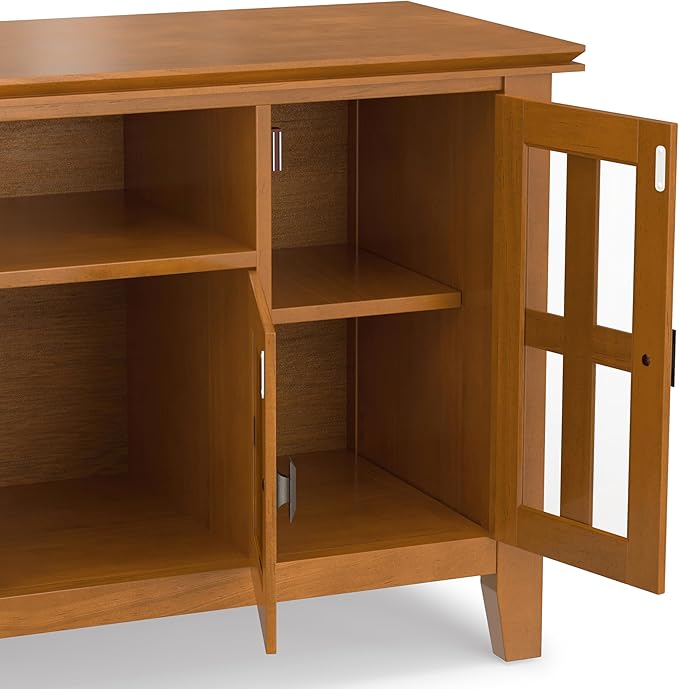 SIMPLIHOME Artisan SOLID WOOD 72 inch Wide Transitional TV Media Stand in Honey - Image 8