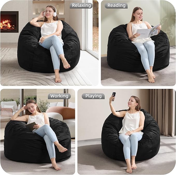 Hobestluk 3FT Bean Bag Chair Giant Bean Bag Chairs - Image 5