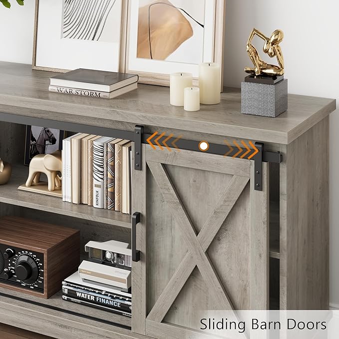 GarveeHome Farmhouse Tv Stand for 65 Inches TVs, Entertainment Center - Image 4