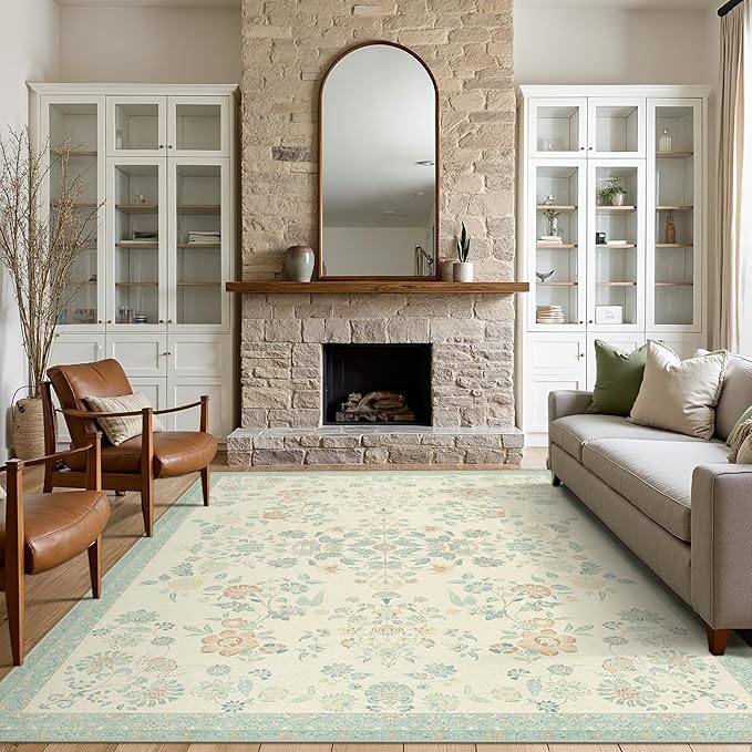 GENIMO 6x9 Area Rugs for Living Room, Machine Washable Non Slip Vintage Rugs - Image 2