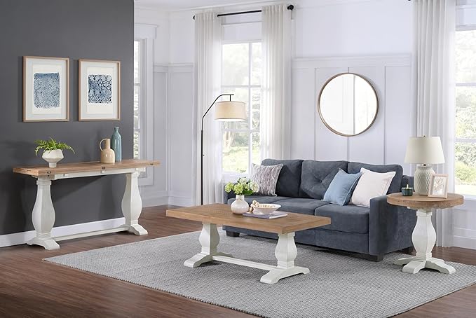 Martin Svensson Home Napa Solid Wood Pedestal Flip-Top Sofa Console Table - Image 10