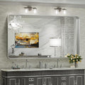 TokeShimi 55 x 36 Inch Brushed Silver Mirror Wall Mirror by RefinedBathroomAccessories