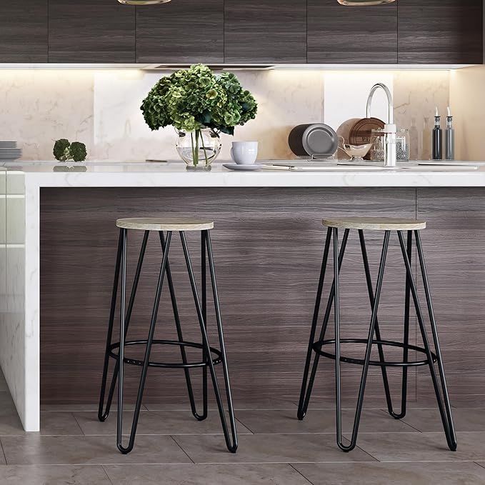 SIMPLIHOME Simeon Industrial Metal 30 inch Metal Bar Stool - Image 2