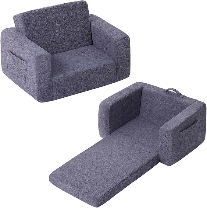 Tiita Kids Sofa, 2-in-1 Kid Chairs, Convertible Children Couch to Lounger by TiitaHome