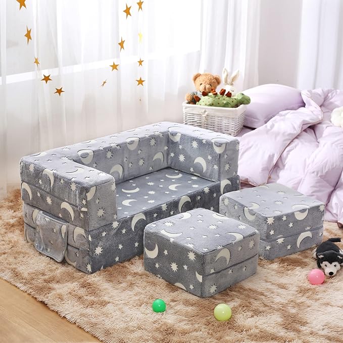Kids Couch, Glow in The Dark Modular Kids Explore Sofa - Image 2