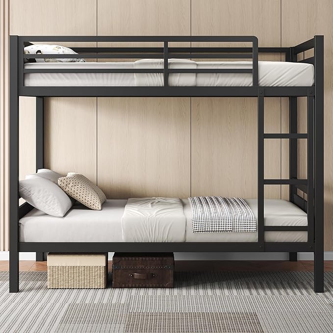 Feonase Metal Twin Over Twin Bunk Bed - Image 3