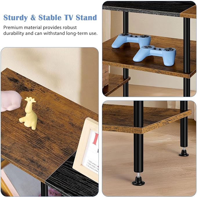 OYEAL TV Stand for 50 inch TV Rustic TV Stand for Bedroom - Image 4
