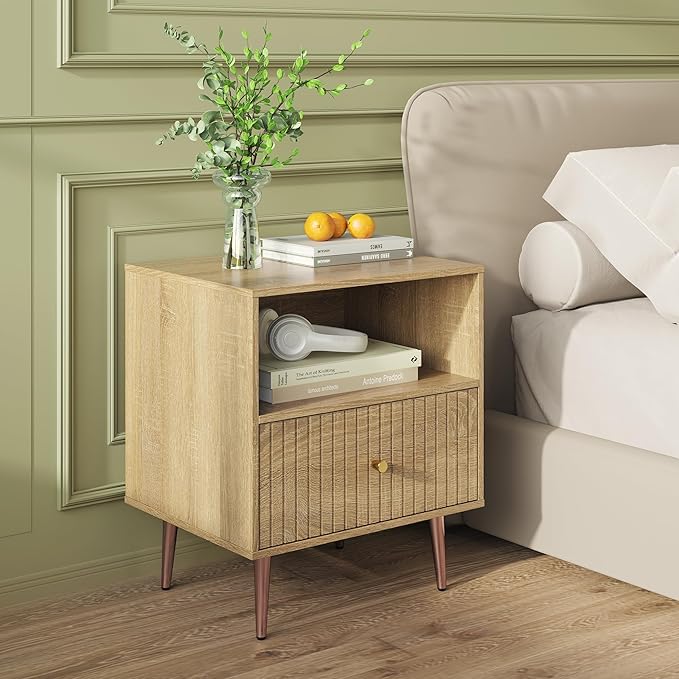 Wood Night Stand Set 2, Modern Bedside Table - Image 7