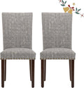 Parsons Dining Chairs Set of 2, Upholstered Nailhead Dining Room Kitchen Side by COLAMYINC