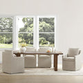 Upholstered Dining Chairs with Casters Easy Assembly Side Deskchair with Rollers by Kislot