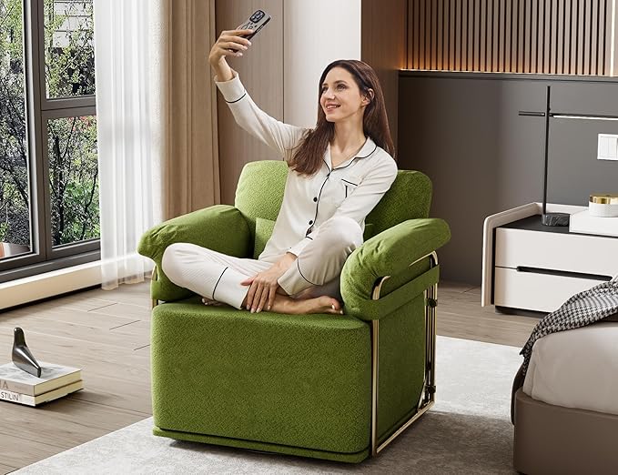KEIKI Modern Comfy Swivel Accent Reading Chair - Image 6