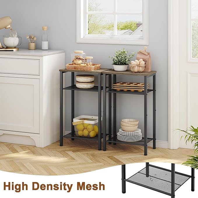Hoctieon 3 Tier End Table, Telephone Table, Tall Side Table - Image 7