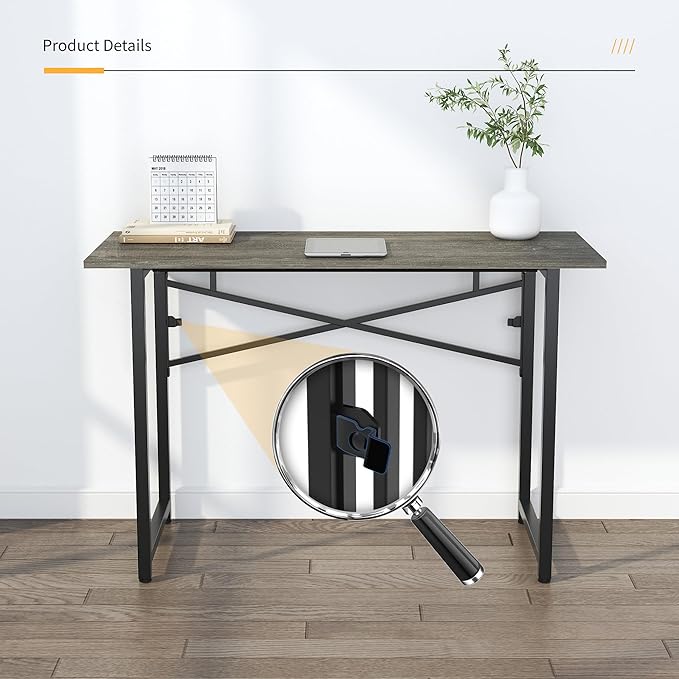 47 inch Folding Desk, Writing Gaming Computer Camping Table, No Assembly - Image 9