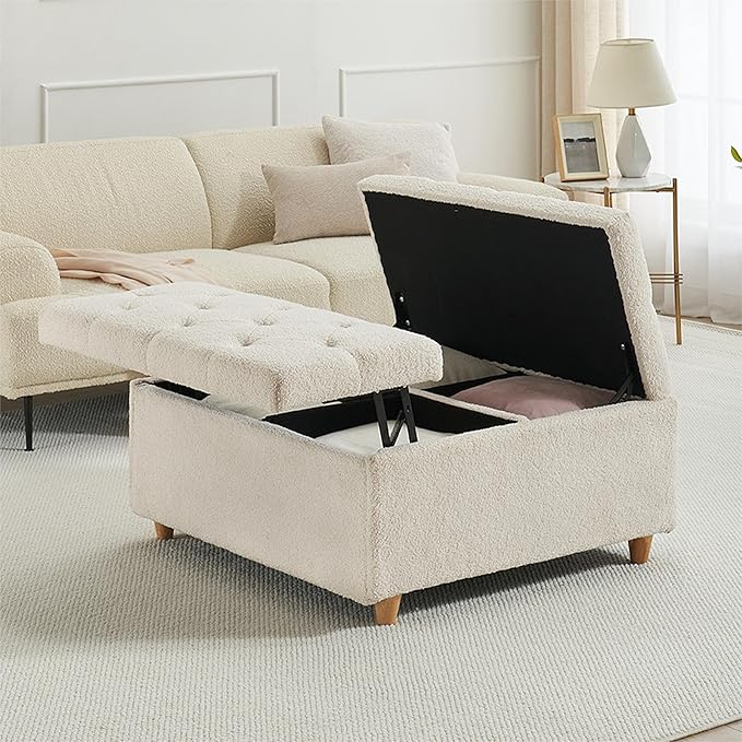 GAOMON Sherpa Storage Ottoman Coffee Table by GAOMON