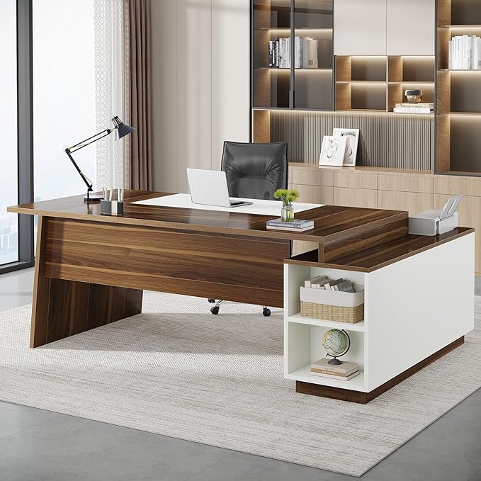 Tribesigns L-Shaped Executive Office Desk, 70.5-Inch Mid-Century Modern - Image 3