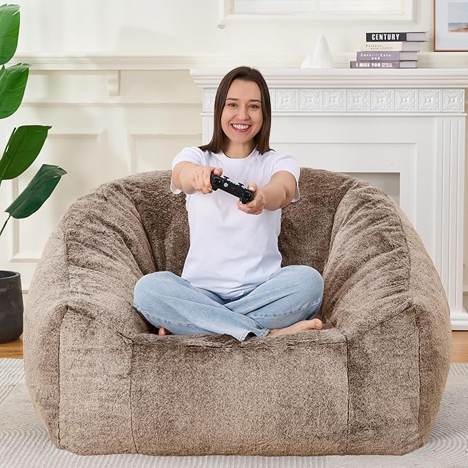Bean Bag Chairs for Adults, Giant Beanbag Sofa Comfy Reading Chair, Oversized by Unknown