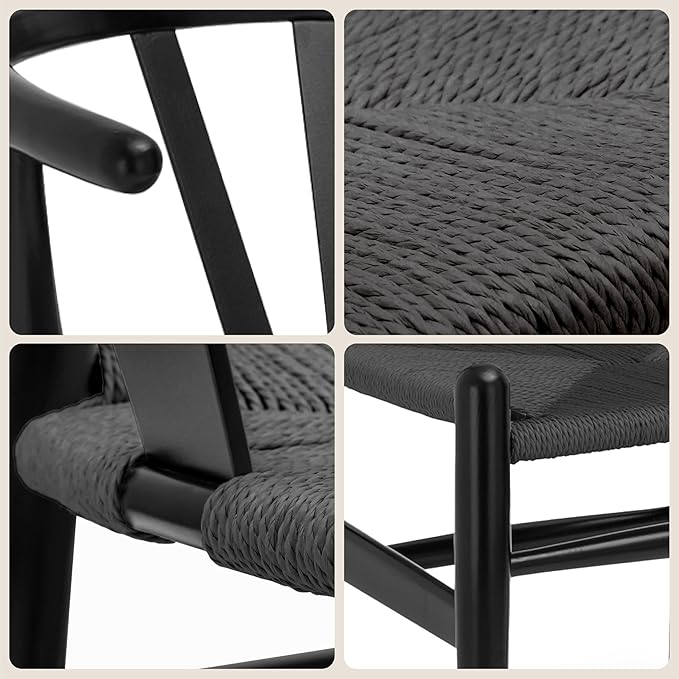POLY & BARK Weave Chair Set of 2 in Pitch Black - Image 6