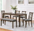 soges 6 Piece Kitchen Dining Set, Rectangular Wooden Dining Table by soges