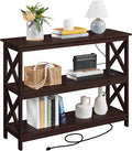 Yaheetech Console Table with Power Outlet, 3 Tier Narrow Sofa Couch Table with by Yaheetech