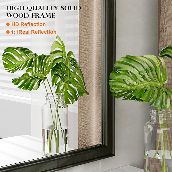 WallBeyond Wood Mirror for Wall Decor 18x24 Inch Small Bathroom Vanity - Image 5