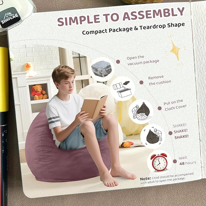 2FT Bean Bag Chair, Comfy Bean Bag Chairs - Image 5