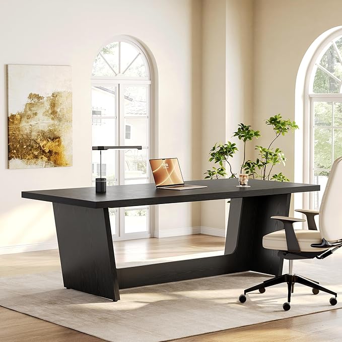 1Easylife 70.87 Inches Long Executive Desk, Industrial Simple Study Writing - Image 3