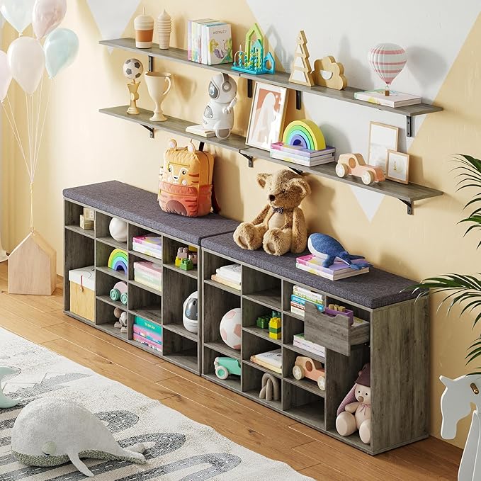 DINZI LVJ Shoe Bench, Entryway Storage Bench - Image 7