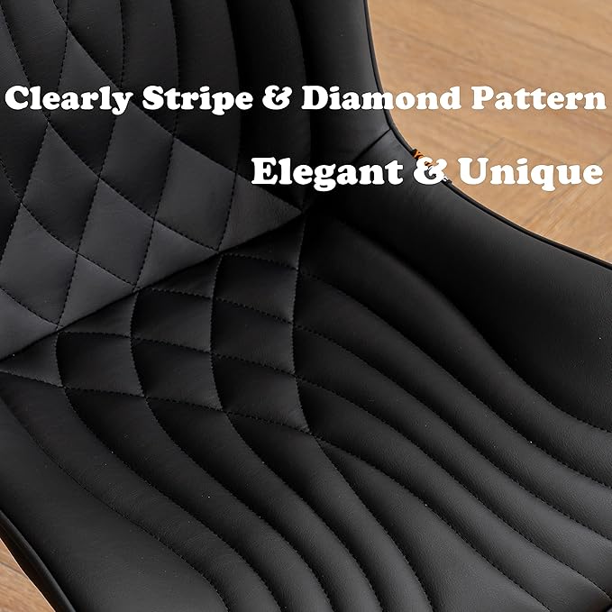 YOUTASTE Black Dining Chairs Set of 2 Upholstered Mid Century Modern Kitchen - Image 6